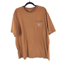 Carhartt Mens Loose Fit Heavyweight Short Sleeve Pocket T-Shirt Brown XL - $12.59