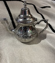 Moroccan teapot without legs, Moroccan teapot silver, Moroccan teapot fo... - $53.04