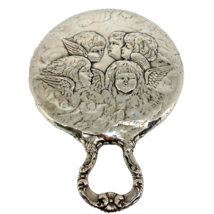 Antique Sterling Silver Hand Mirror Angels Heads Myatt &amp; Co Birmingham - $222.75