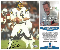 Dan Fouts signed San Diego Chargers football 8x10 photo Beckett COA proof ,auto - £85.65 GBP
