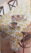 Fabric Woven Tablecloth,60&quot;x84&quot; Oblong (6-8 people) FALL,SUNFLOWERS &amp; FL... - £19.41 GBP