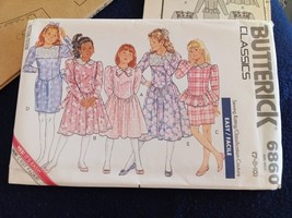 Vtg Butterick pattern 6860 Girls bodice Dress sz 7-8-10 uncut - £5.67 GBP