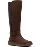 NEW CLARKS boots 6.5 Tall Knee Suede Leather Brown Comfort Caroline $128 - $134.32 CAD