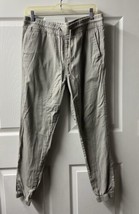 Chip &amp; Pepper Pull On Tie Joggers Womens Size Medium Khaki Tan Woven - $19.05