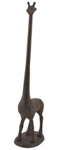 Cast Iron Paper Towel Holder Stand Giraffe Rust Brown Africa Safari 18.625&quot; Tall - £23.34 GBP