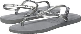 Havaianas Women&#39;s Steel Gray Twist Slingback Sandals Size 9-10 9/10 NEW - £14.38 GBP