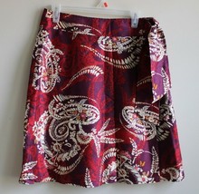 Talbots 8P Floral Paisley 100% Silk Knee Length Tie Waist Wrap Skirt - £19.21 GBP