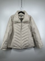 Kenneth Cole Reaction Stone Cream Down Puffer Zippered Quilted JACKET Sz L NEW - £38.52 GBP