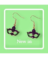 Mardi Gras Glitter Dangle Earrings. Feather Mask, Crown, Shoes, Bottle D... - €5,91 EUR