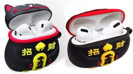 Novelty Maneki-Neko Black Lucky Cat Airpod/Airpod Pro 2nd/3rd G Protective Case - £14.38 GBP+