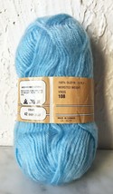 Vintage Poly Soft Worsted Weight Olefin 4 Ply Yarn - 1 Skein Baby Blue #42 - £4.51 GBP