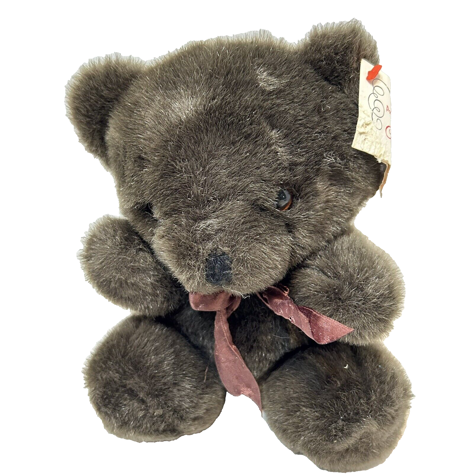 Vintage Progressive Plush Dark Brown Teddy Bear Stuffed Animal Lovey 8&quot; - $20.52