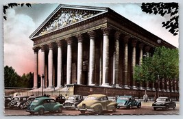 RPPC Colorato Street Vista L Église De La Madeleine Parigi Francia Unp Cartolina - £7.89 GBP