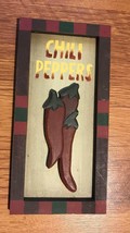 Direct Internatonal Wood Chili Peppers Sign 9 inch x 4.5 inch - $10.00