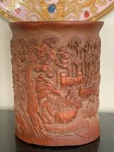 Antique Chinese Finely Carved Bamboo Brush Pot Depicting Figures and Lan... - $891.00