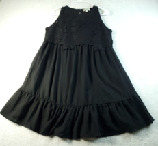 UMGEE Fit &amp; Flare Dress Womens Small Black Cotton Sleeveless Round Neck Pleated - £18.86 GBP