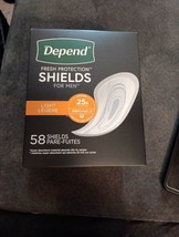 Depend Men&#39;s Light Incontinence Shield Odor Control &amp; Leak Barriers 58Ct... - $18.53