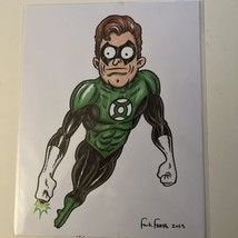 Green Lantern As Rick &amp; Morty Mashup Original Drawing By Frank Forte Comics Art - £29.40 GBP