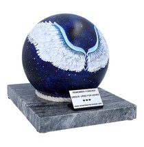 Angel wings artistic urn for human ashes Unique hand-painted cremate urn adult - £282.41 GBP