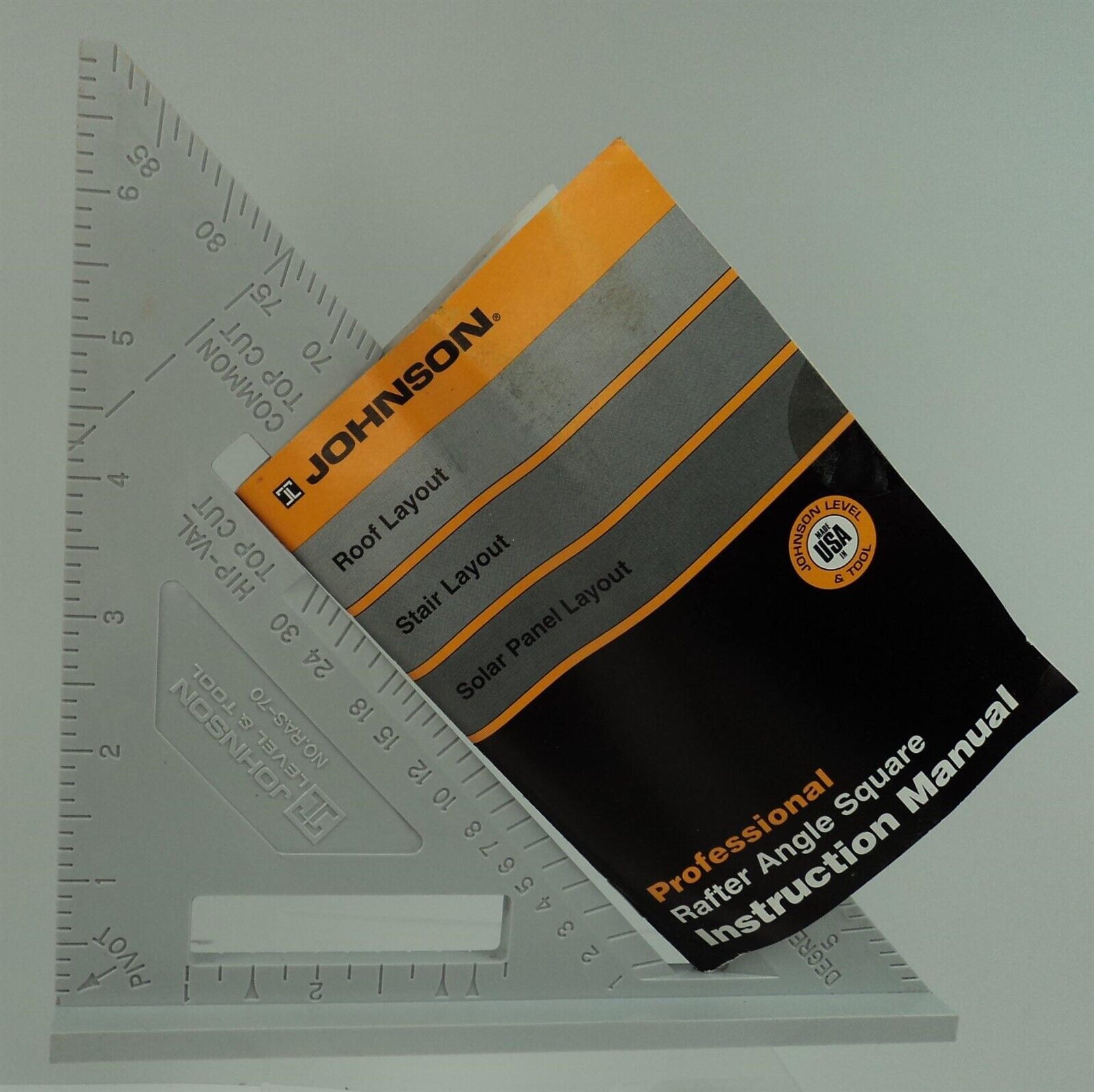 Johnson Professional 7" Rafter Angle Square RAS-70 - New w/ Instruction Manual - $8.79
