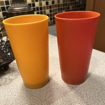 Vintage Tupperware TUMBLERS #873 - Lot of Two (2) Harvest Gold &amp; Orange ... - £7.38 GBP