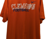 Nike Clemson University Football Dri-fit orange t shirt men L Large - $14.84