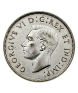 1944 Canada 50 Cents Coin (UNC) Uncirculated Condition KM# 36 - $52.46
