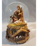 St Nicholas Square Musical Away in a Manger Snow Globe  Nativity Scene  - $21.77