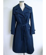 Vintage Misty Harbor Mariner All Weather Trench Coat 10 Navy Zip Out Woo... - $95.99 CAD