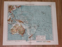 1928 Vintage Map Of Oc EAN Ia Pacific Australia New Zealand Bismarck Archipelago - $24.11