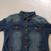 Nina Leonard RN#115070 Women's Cotton Blend Blue Denim Jacket Pockets Sz Medium image 7