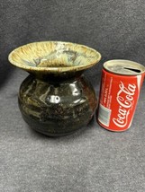 Art Pottery 5.5” Diameter Round Bowl Vase Pot Planter  Vintage 5” Tall S... - $20.20