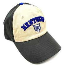 Captain Kentucky Wildcats Text Logo Grey &amp; Beige Curved Bill Adjustable Slouch H - £15.37 GBP
