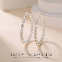 Elegant AntiAllergic 925 Silver Spiral Hoop Earrings - $20.99