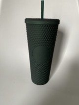 Starbucks 2022 Matte Dark Emerald Green Studded Venti Tumbler Cup 24oz - £31.00 GBP