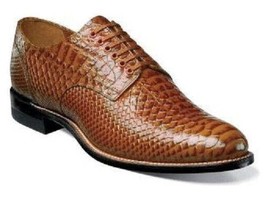 Madison Stacy Adams  Anaconda Print Leather Shoes Tan 00055-240 - £101.26 GBP