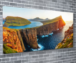 Coastal Cliffs Canvas Print Nature Wall Art 55x24 Inch Ready To Hang  - £70.49 GBP