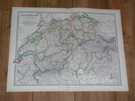1907 Original Antique Map Of Switzerland / Alps - £14.32 GBP