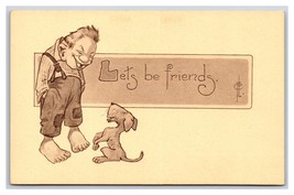 Artist Signed Fred Cavally Comic Bowery Kid Lets Be Friends Sepia DB Postcard V5 - £3.58 GBP