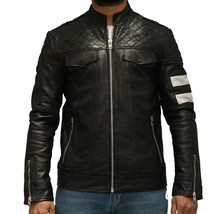 Leather Jacket Mens Biker Coat Motorcycle Vintage Men Bomber Lambskin Bl... - £94.03 GBP
