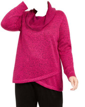 allbrand365 designer Ideology Womens Fleece Cowl Neck Pullover Top,Pink Berry,1X - £29.55 GBP