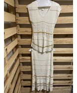 Vintage Kroshetta by Papillon Crocheted Two Piece Dress Set Woman&#39;s Size... - £35.20 GBP