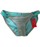 Chismes Mujer Malla Atado Hipster Braguita Bikini, Aqua / Gris, Grande - $273.16 MXN