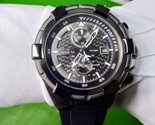 invicta men black aviator quartz watch with silicone strap - £180.91 GBP