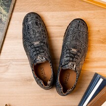 Genuine alligator sneaker Shoes Unique rustic finish Vulcan Rustic Gray image 7