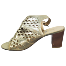 Liz Claiborne Gloria Havana Gold Heeled Gladiator Cutout Sandals Womens ... - £13.69 GBP