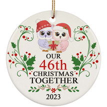 Funny Couple Owl Bird Ornament Christmas Gift 46th Wedding 46 Years Anni... - $14.80
