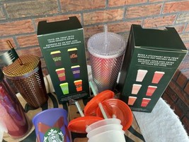 Lot 21 Starbucks Cups Mugs Tumblers Studded Limited Edition Hot Cold Straws Bags - £46.18 GBP