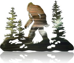 Yard Bigfoot Statues Sasquatch Statue Bigfoot Wall Art Decor Vintage Metal - $35.95