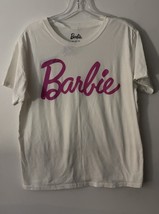 Official BARBIE Pink Logo White T-Shirt Women XL Mattel Lets Go Barbie - $272.75 MXN